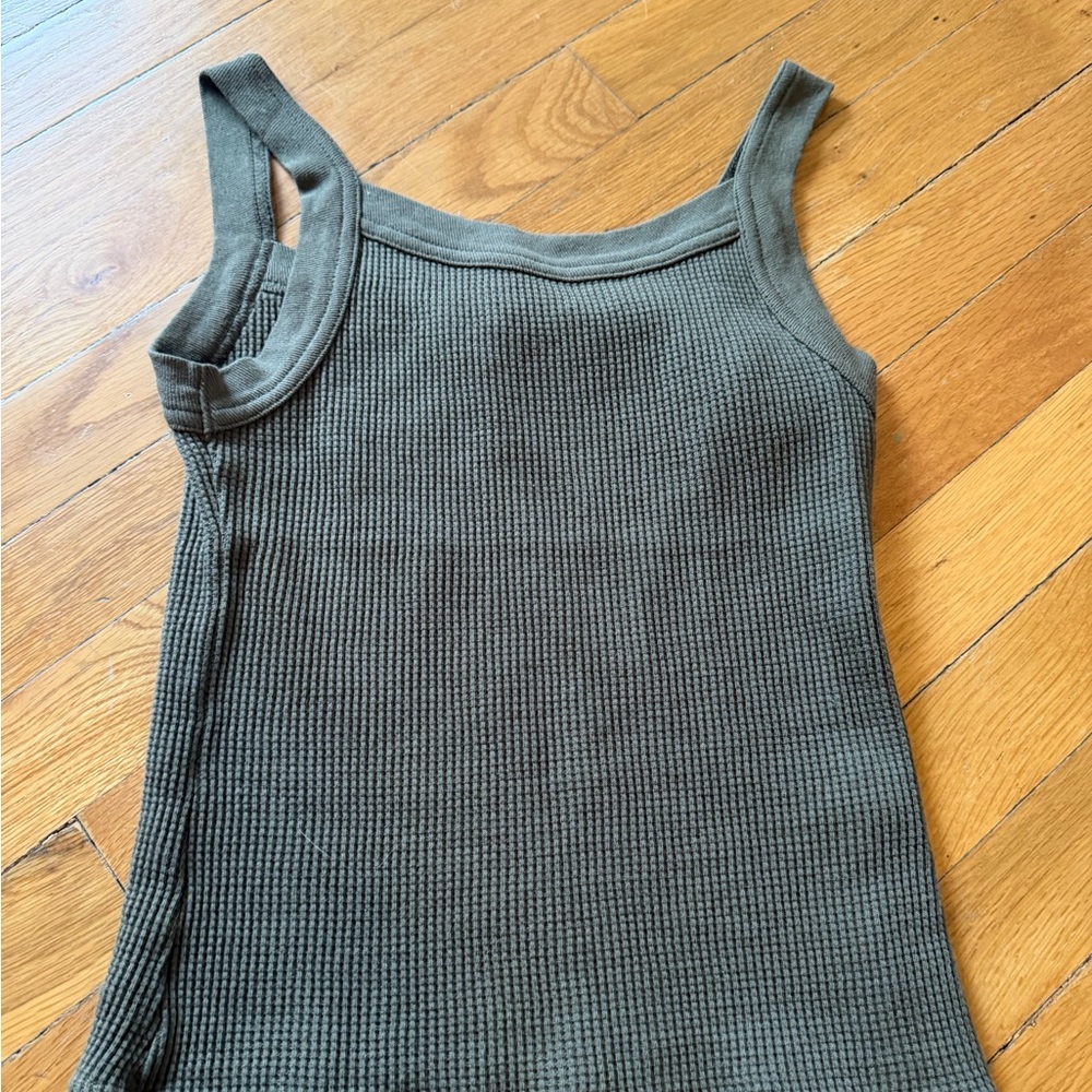 Hard Tail Olive Ribbed Tank Top